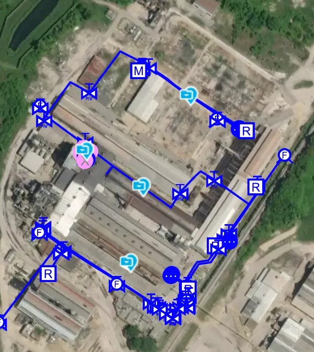 Water Utility Mapping Software, SiteMap® displays all accurate water utility as built documentation for Mersen plant.